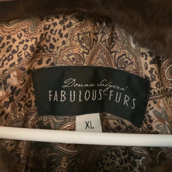 Donna Salyers’ Fabulous Furs Full-Length Oat Brown Ruched Faux Mink Coat XL - Picture 2 of 5